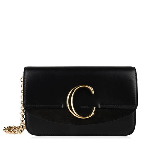 chloe c clutch with chain in box|chloe bag with c.